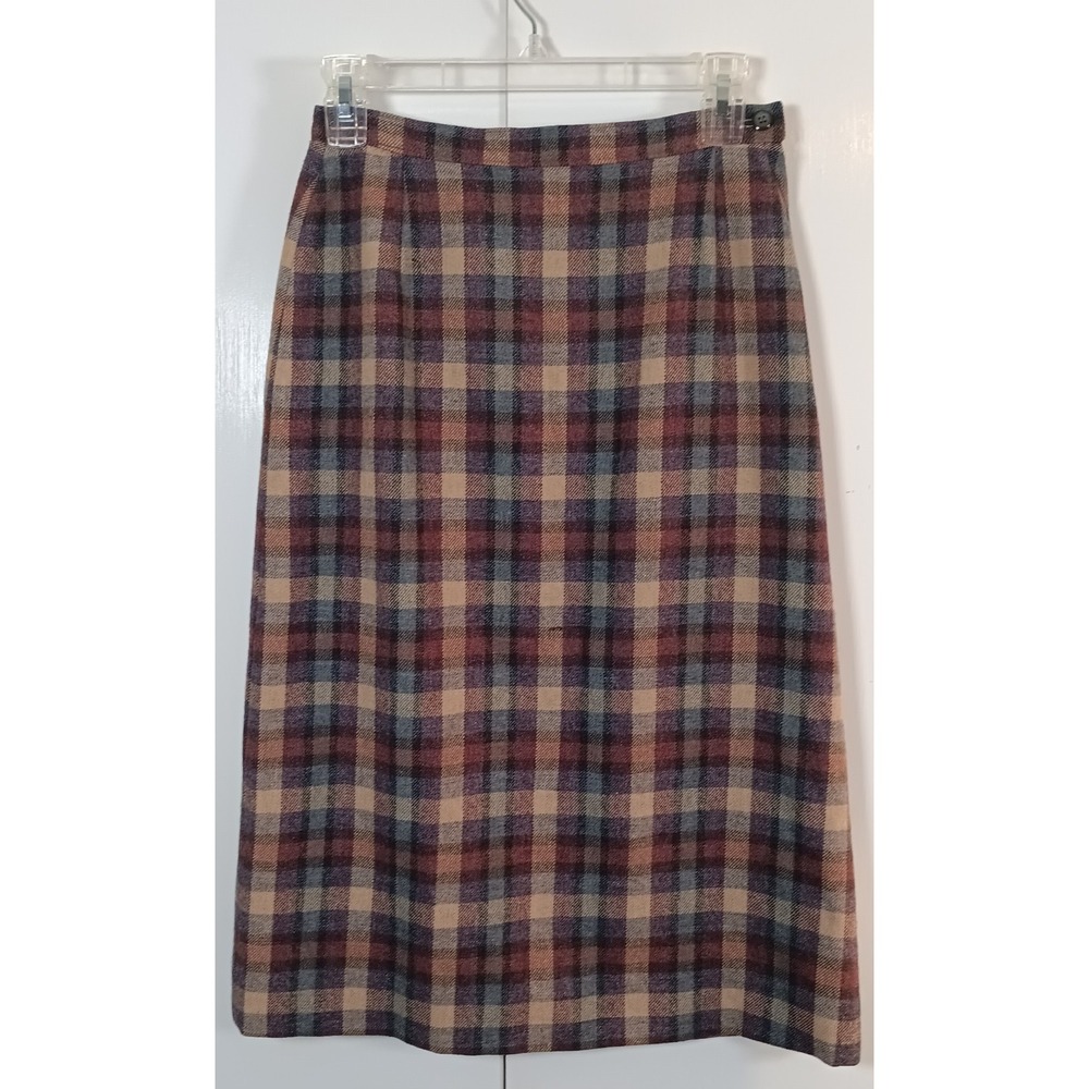VTG Pendleton Midi Skirt Women's Plaid Wool Academia Preppy geek old money lux - Picture 10 of 10